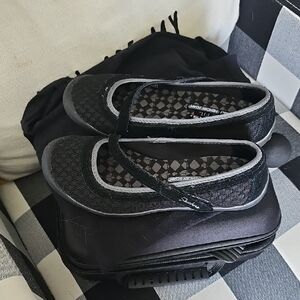 Skechers Black and Gray Mary Jane Flats